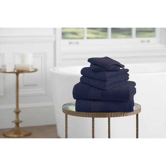 LOFT BY LOFTEX Second Generation Soft and Absorbent Bath 6 Piece Set, Navy