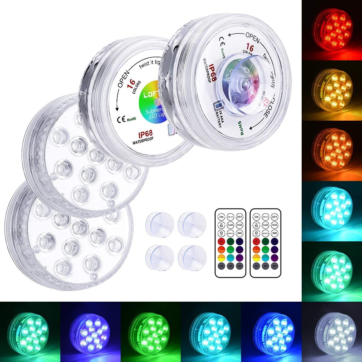 Waterproof LED Puck Light Remote Controlled Coaster Multi-color Cub Light  Used for Swimming Pool Lighting and Center Pieces