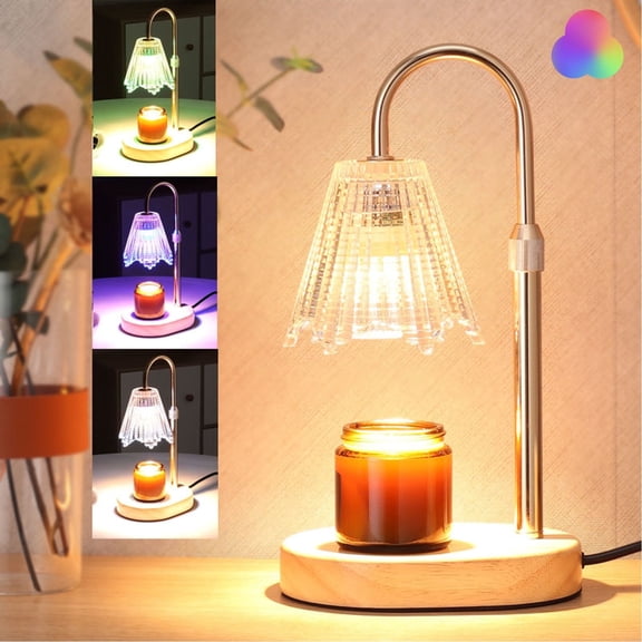 LOFTER-PRO Candle Warmer Lamp with Timer & RGB Lights, Adjustable Dimmable & Height - Electric Top Down Melting for All Jar Candles - Wax Melter Light for Home Decor (Includes 2 Halogen Bulbs)