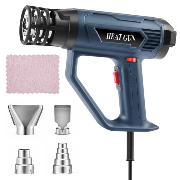 LOFTER-PRO Heat Gun, 2500W Fast Heat Hot Air Gun Kit, 120°F&1022℉ Stepless Temperature Control and 4 Nozzles, Shrinking PVC, Stripping Paint (5.24FT)