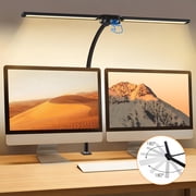 LOFTER-PRO LED Desk Lamps for Home Office, Eye Caring Architect Table Lights with Clamp, 24W Dimmable Overhead Light, Adjustable Flexible Gooseneck, 25 Lighting Models, Black