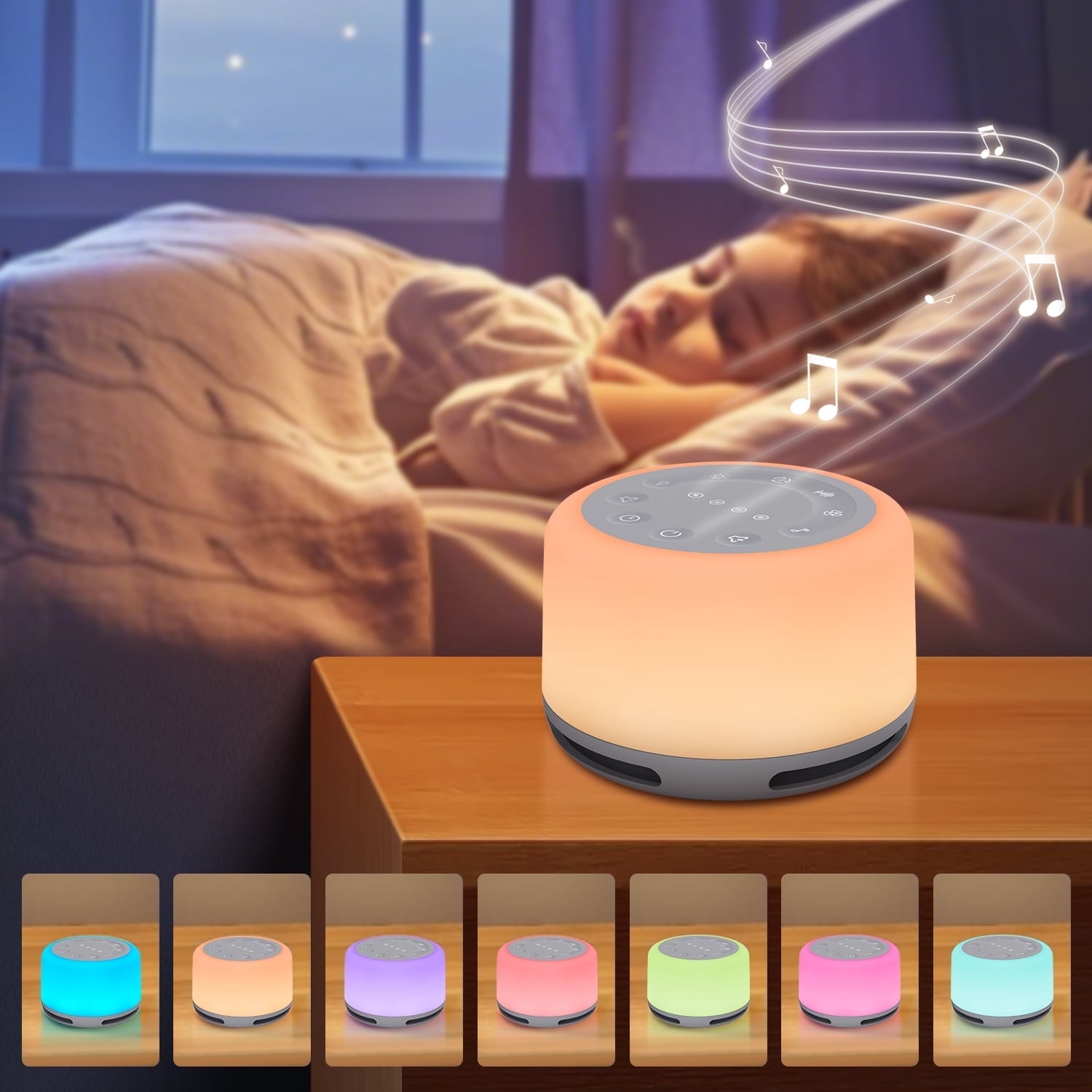 LOFTER-PRO Night Light, Dimmable Touch Lamp for Bedroom, Portable Table Bedside Lamps, 6 Brightness and 7 RGB Colors, Suitable for Bedroom/Baby Nursery/Bathroom/Hallways/Living Room