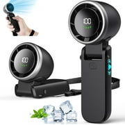 LOFTER-PRO Portable Handheld Fan, Rechargeable Turbo Mini Fan, 100-Speed Personal Fan with LED Display, 3 IN 1 Pocket-Sized Cooling Hand Fan Neck Fan Desk Fan for Travel & Outdoor, Black