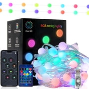 LOFTER-PRO Smart String Lights, Outdoor Lights with Dimmable Warm White LED Bulbs, 47 Scene Modes for Patio, Backyard, Balcony, IP65 Waterproof, App Control and