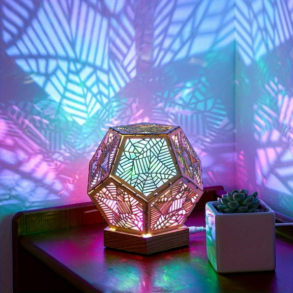 LOFTER-Pro Starlight Projector Lamp,Boho Ambient Lighting Ceiling Projector Night Light, Wooden Colorful LED Lights for Bedroom Vintage Room Decor Aesthetic Unique Gifts for Christmas Halloween Birth