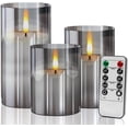 thumbnail image 1 of LOFTER-Pro Grey Flickering Flameless Candles, Battery Operated LED Pillar Candles with Remote and Timer, Candles Warm Color Wick for Festival Wedding Bar Cafe Home Party Decor(Set of 3), 1 of 6
