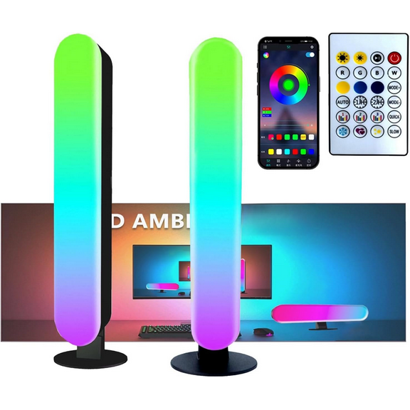 LOFTER-Pro RGB Light Bar with Remote for PC,Smart LED Light Bar with Multiple Lighting Effects and Music Modes,for PC, TV, Gaming Room and Computer Case,Black