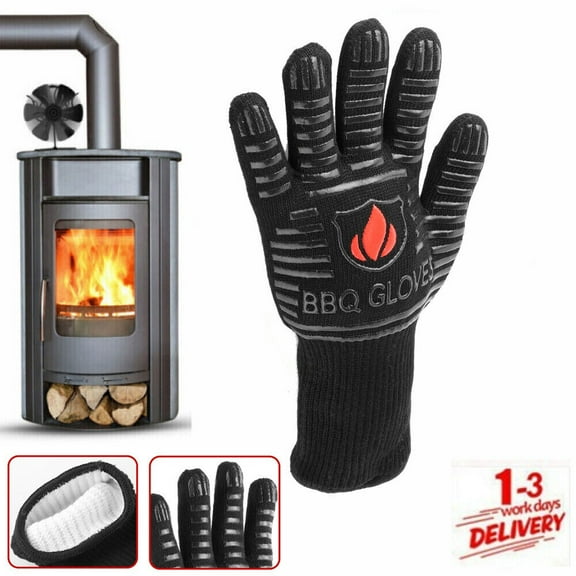 LOG BURNER FIRE HEAT PROOF RESISTANT GLOVE  WOOD COAL STOVE FIREPLACE PIT
