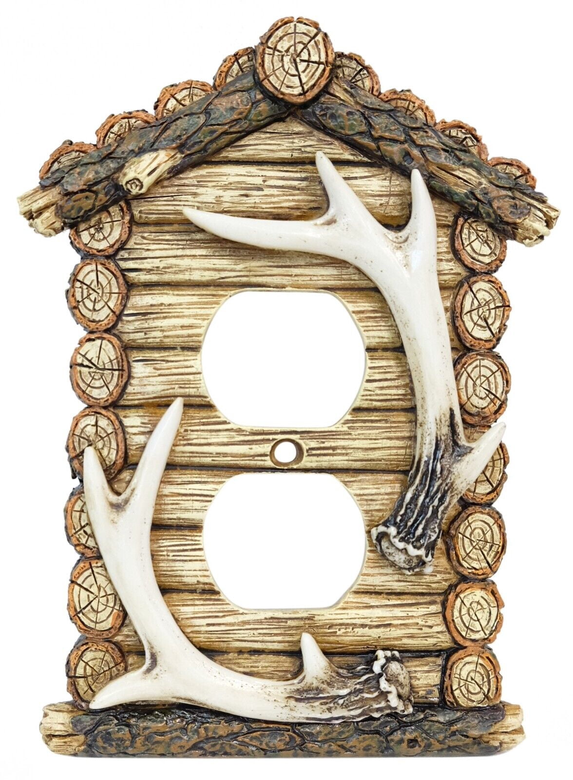LOG CABIN With Antlers Electric Outlet Plate Cover, by DeLeon - Walmart.com
