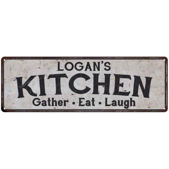 LOGAN's Kitchen Rustic Chic Decor Gift 8x24 Sign 108240051173