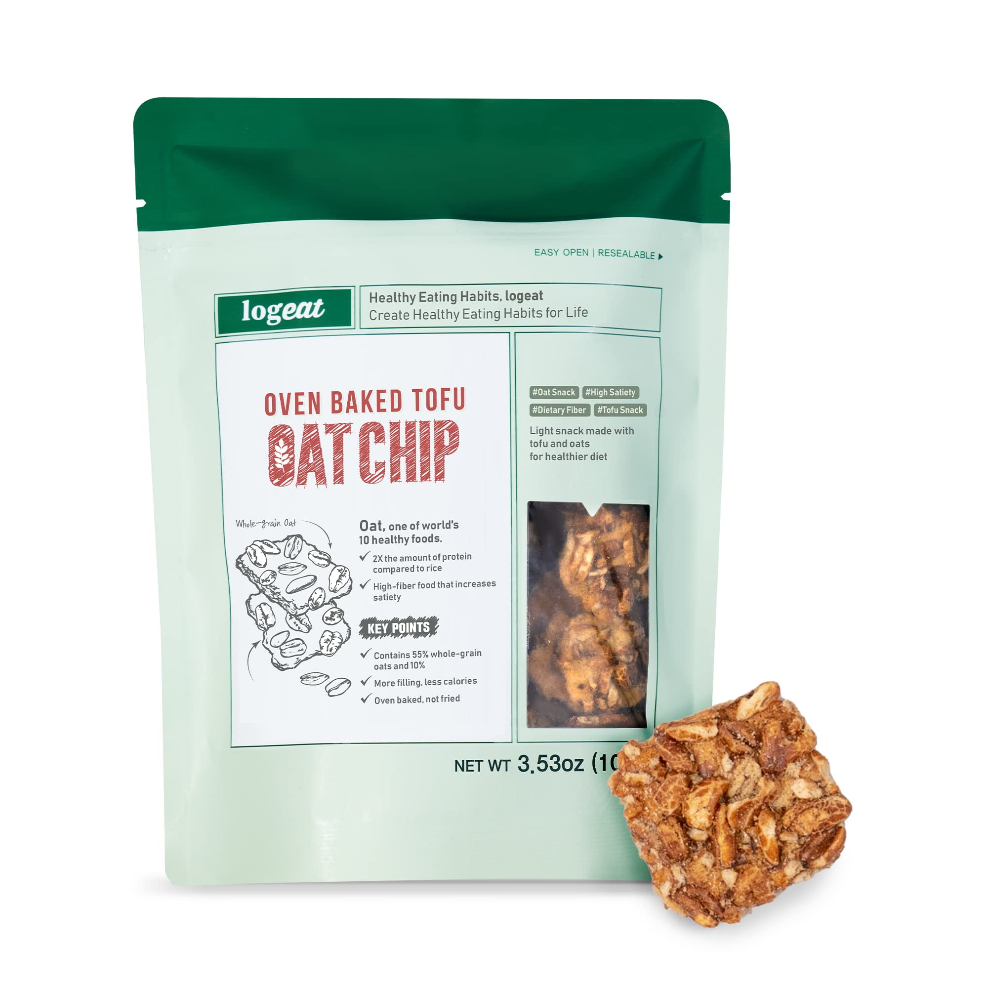 LOGEAT Oven Baked Tofu RE32Oat Korean Chips 35oz Puffed Rice Crackers