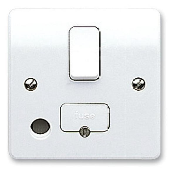 LOGIC PLUS - 13A 1 Gang Switched Fused Spur with Front Flex Outlet, Flush Mount