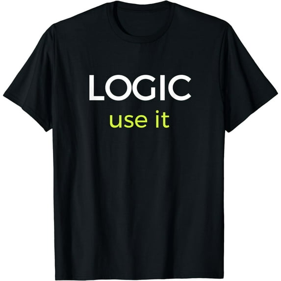 LOGIC USE IT Cool Single Word White & Yellow Text T-Shirt T-Shirt