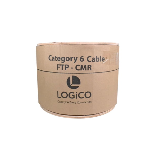 Grandmax CAT6 550MHz Shielded Solid Bulk Cable, 1000ft, STP Pull Box...