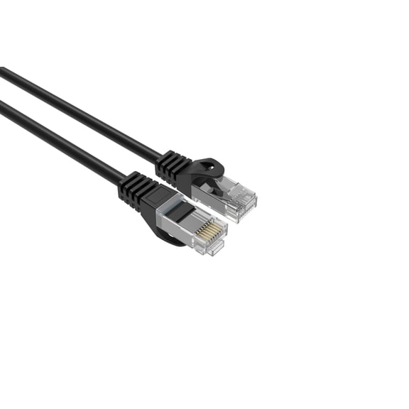 LOGICO Cat6 Slim Ethernet Patch Cable Black 28AWG 2FT (25 Pack)