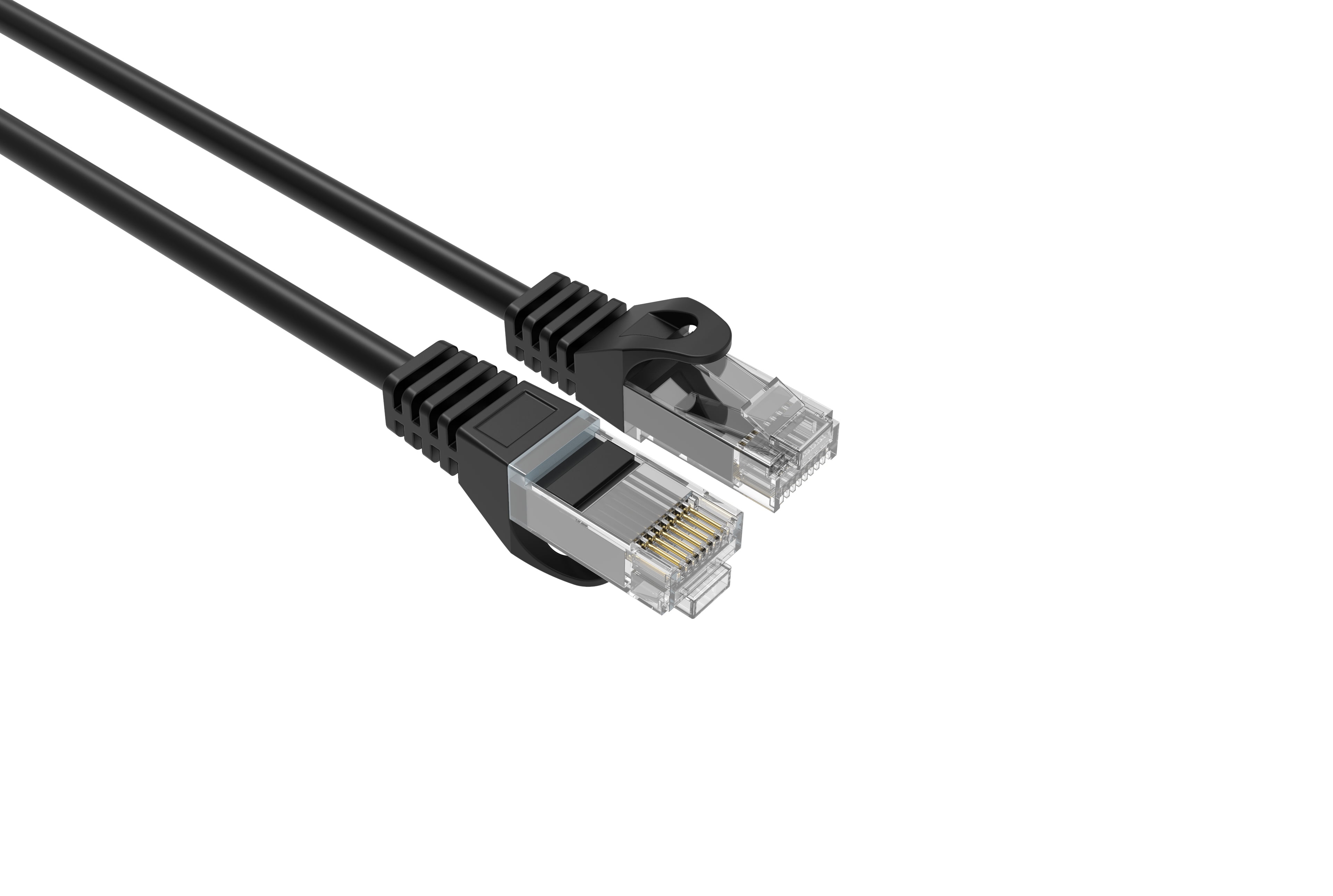 LOGICO Cat6 Slim Ethernet Patch Cable Black 28AWG 3FT (50 Pack)
