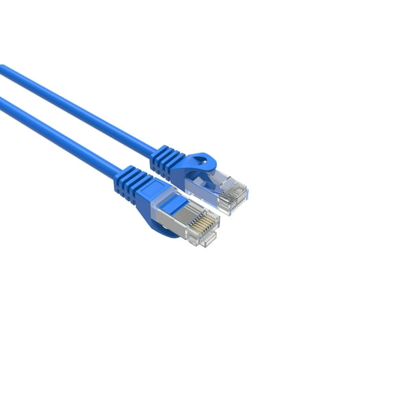 LOGICO Cat6 Slim Ethernet Patch Cable Blue 28 AWG 1FT (25 Pack)