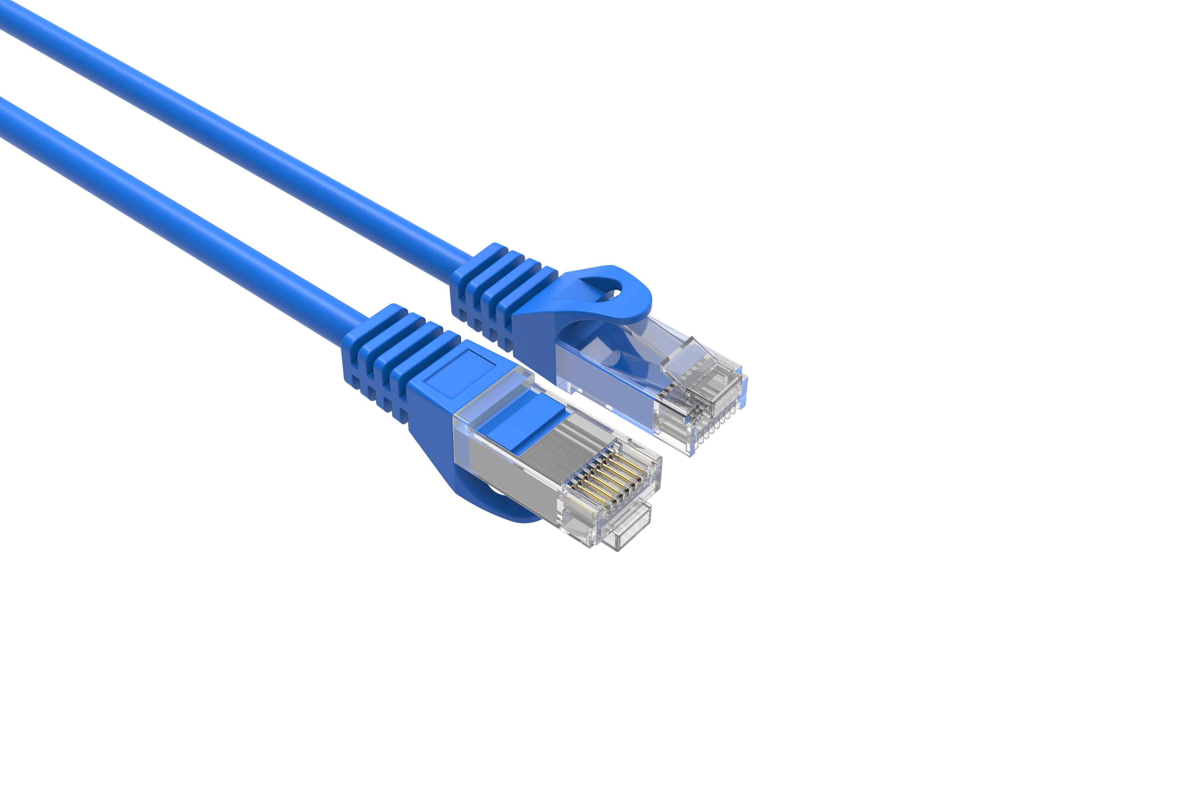 LOGICO Cat6 Slim Ethernet Patch Cable Blue 28 AWG 2FT (25 Pack)