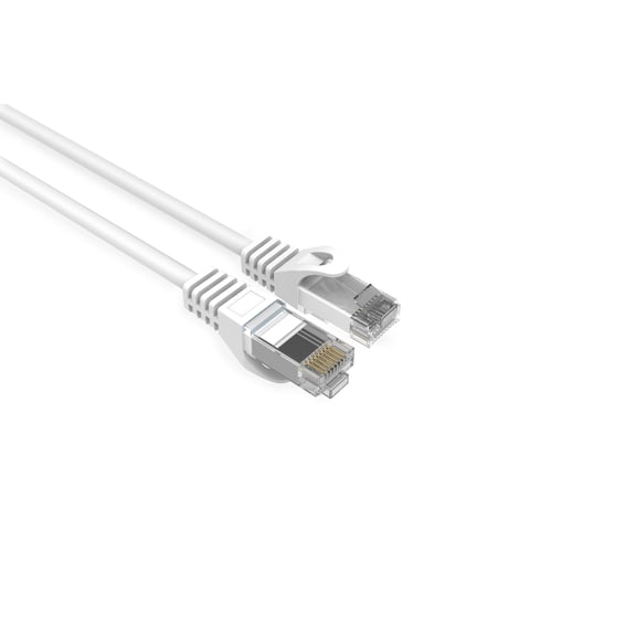LOGICO Cat6 Slim Ethernet Patch Cable White 28 AWG 1FT (1 Pack)