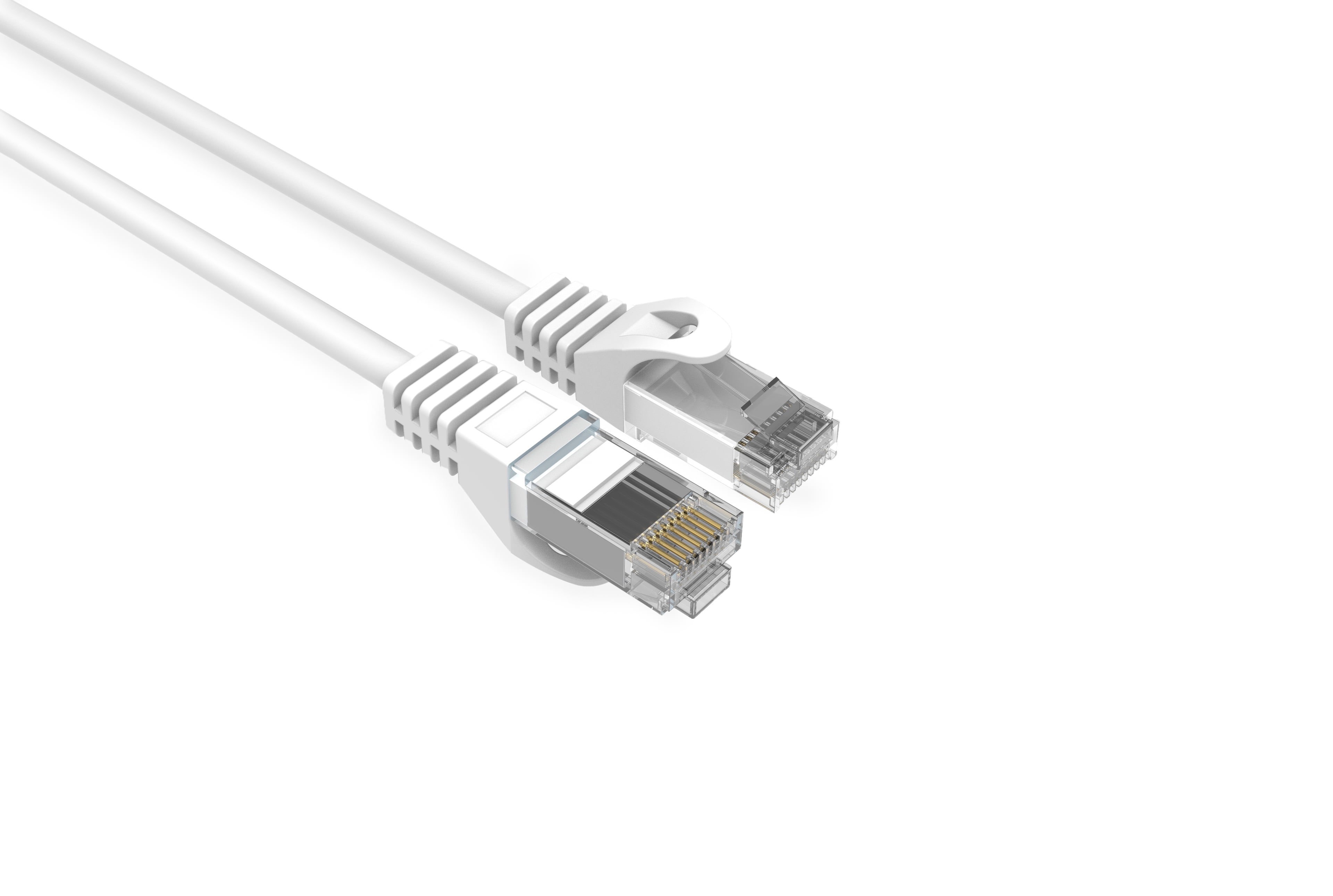 LOGICO Cat6 Slim Ethernet Patch Cable White 28 AWG 2FT (50 Pack)