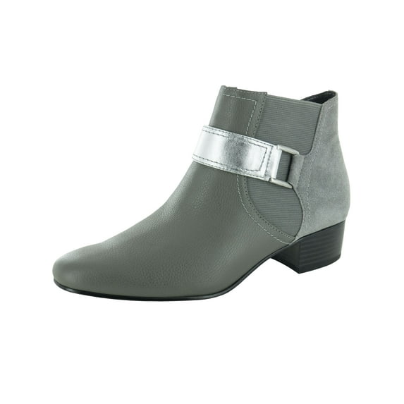 LOGO By Lori Goldstein Womens Sharon Ankle Boot Shoes, Grey Combo, US 7.5