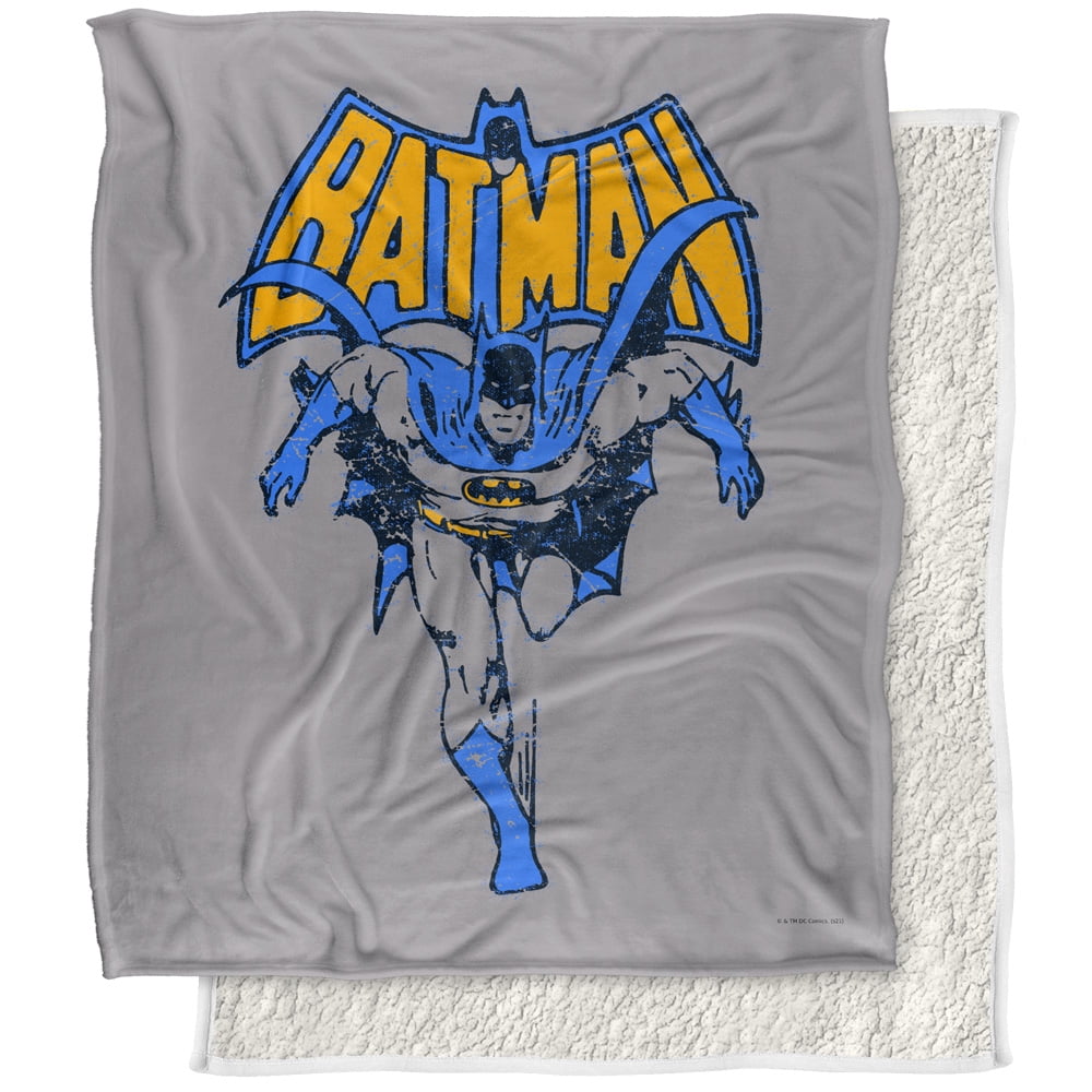 LOGOVISION Batman Blanket, 50Inx60In, Vintage Run Silky Touch Sherpa ...