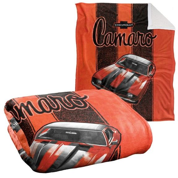 LOGOVISION Chevrolet Blanket, 50Inx60In, Camaro Stripes Silky Touch Sherpa Back Super Soft Throw Blanket