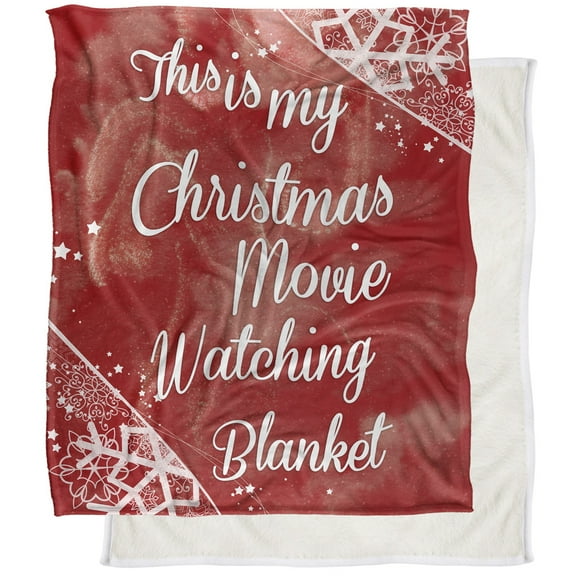 LOGOVISION Christmas Movie Watching Blanket Silky Touch Sherpa Back Super Soft Throw Blanket