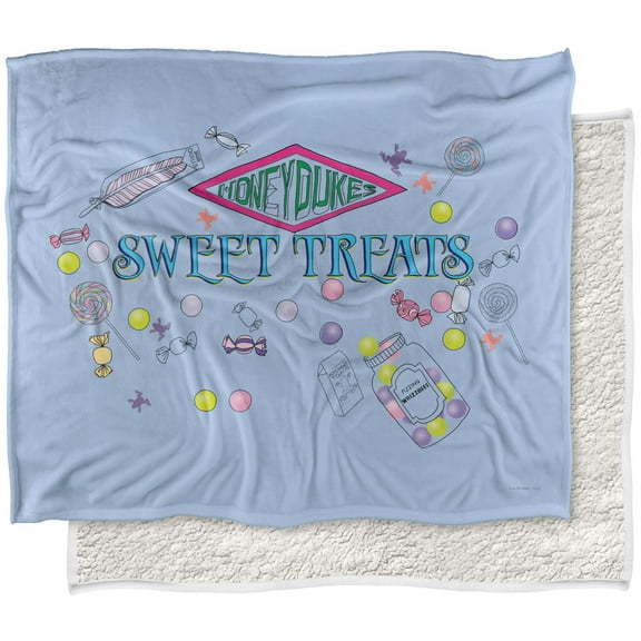 LOGOVISION Harry Potter Blanket, 50''x60'', Honeydukes Sweet Treats Silky Touch Sherpa Back Super Soft Throw Blanket
