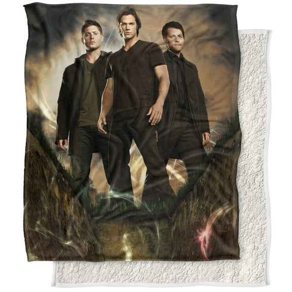 LOGOVISION Supernatural Blanket, 50Inx60In, Six Feet Under Silky Touch Sherpa Back Super Soft Throw Blanket