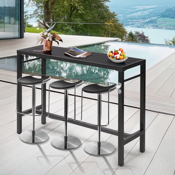 LOGYAT Extra Wide Outdoor Patio Bar Table, 53