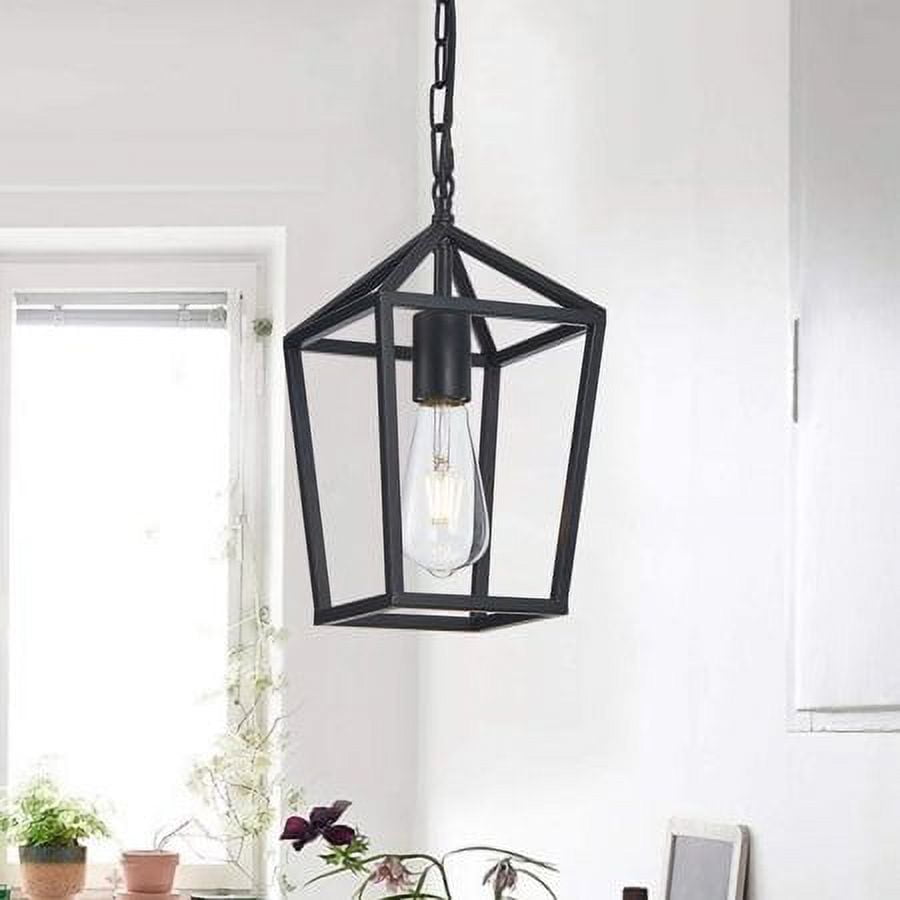 LOHASLED 1-Light Black Farmhouse Pendant,Rustic Kitchen Island Hanging Lighting for Dining Room ...