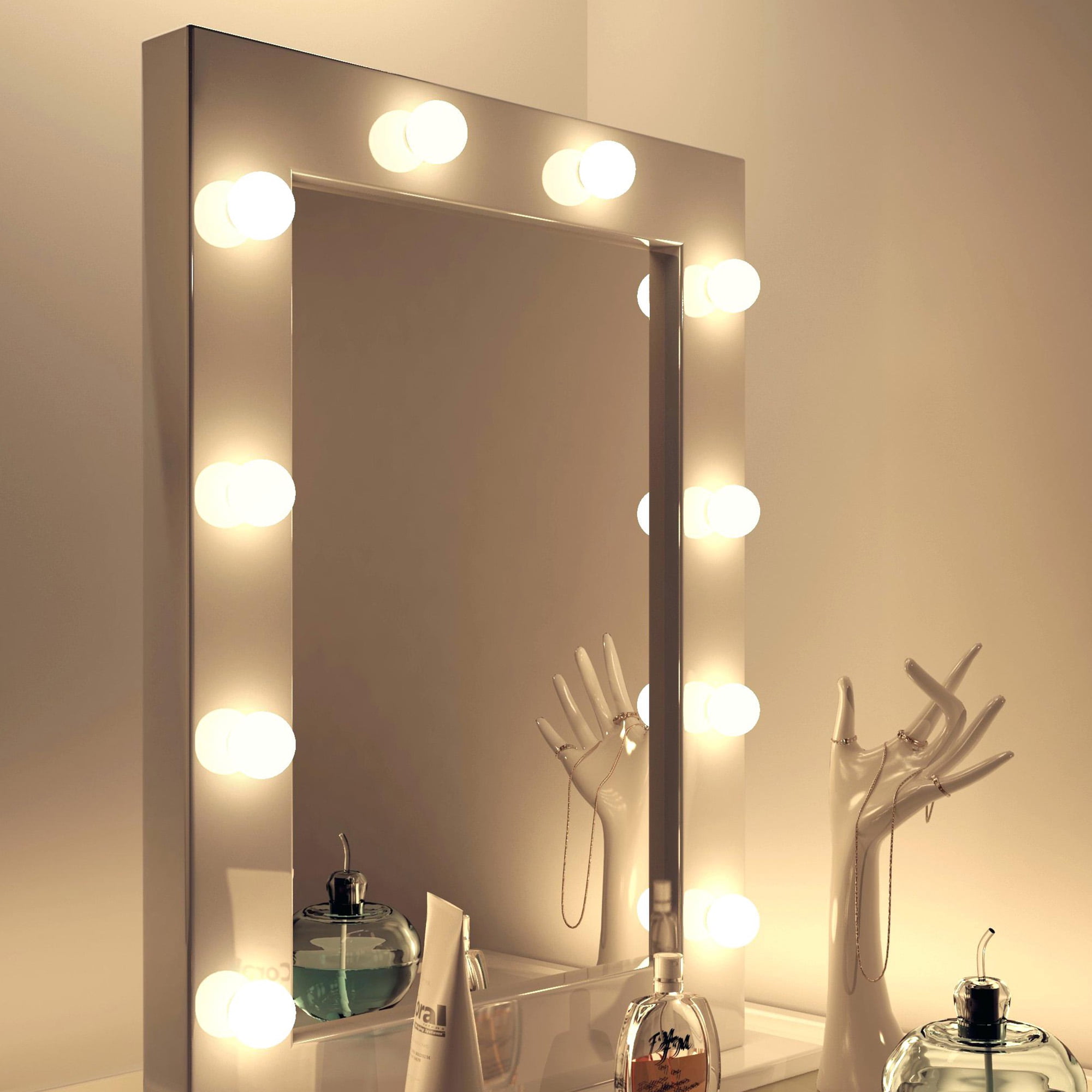 AIBOO Hollywood LED Vanity Mirror Lights Kit, Dimmable Stick on USB Vanity  Lights, Makeup Light Strip for for Bedroom, Dressing Room, Wedding, CRI>90