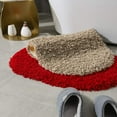 thumbnail image 1 of LOHAS Home Oval Bath Mat, 32x20 inches, Microfiber Bathroom Rug, Light Camel, 1 of 7
