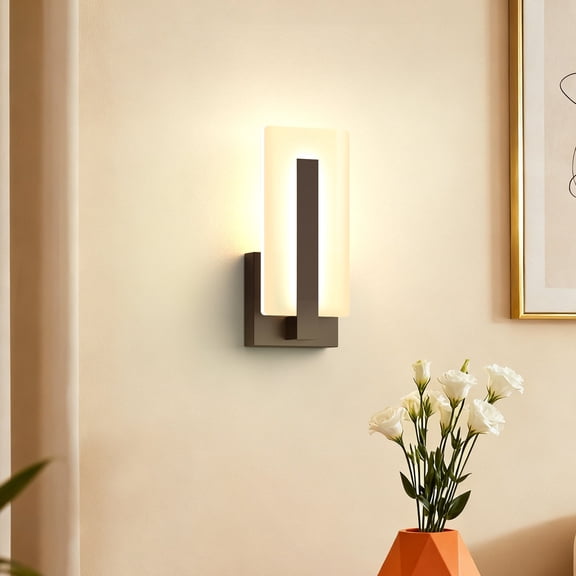 LOHASLED 10.9" LED Wall Sconce, 3000K Warm White, Metal & Acrylic, Modern Square Design  Perfect for Bedroom, Hallway & Living Room(2 Pack)