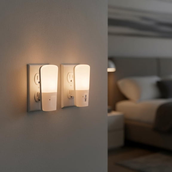 LOHASLED 2 Pack Amber Vertical Night Light with Mosquito Repellent