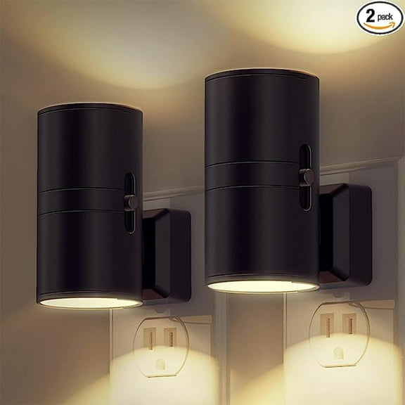 LOHASLED 2 Pack Dimmable LED Wall Night Light Plug In Sconces Nightstand 3000K Warm Soft Lamp Lights Indoor Wall Lamps