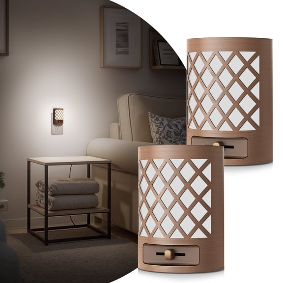 LOHASLED 2 Pcs Cool White 5000K Retro Style Dimmable Night Light