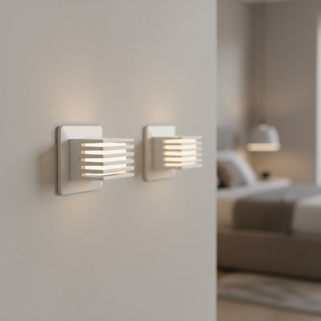 LOHASLED 2 Pcs White Warm White 3000K Plug In Night Light with Dimmable Function