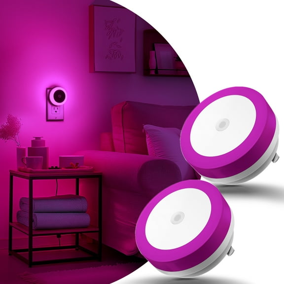 LOHASLED 4-Pack Purple LED Plug In Night Light with Automatic Light Sensor