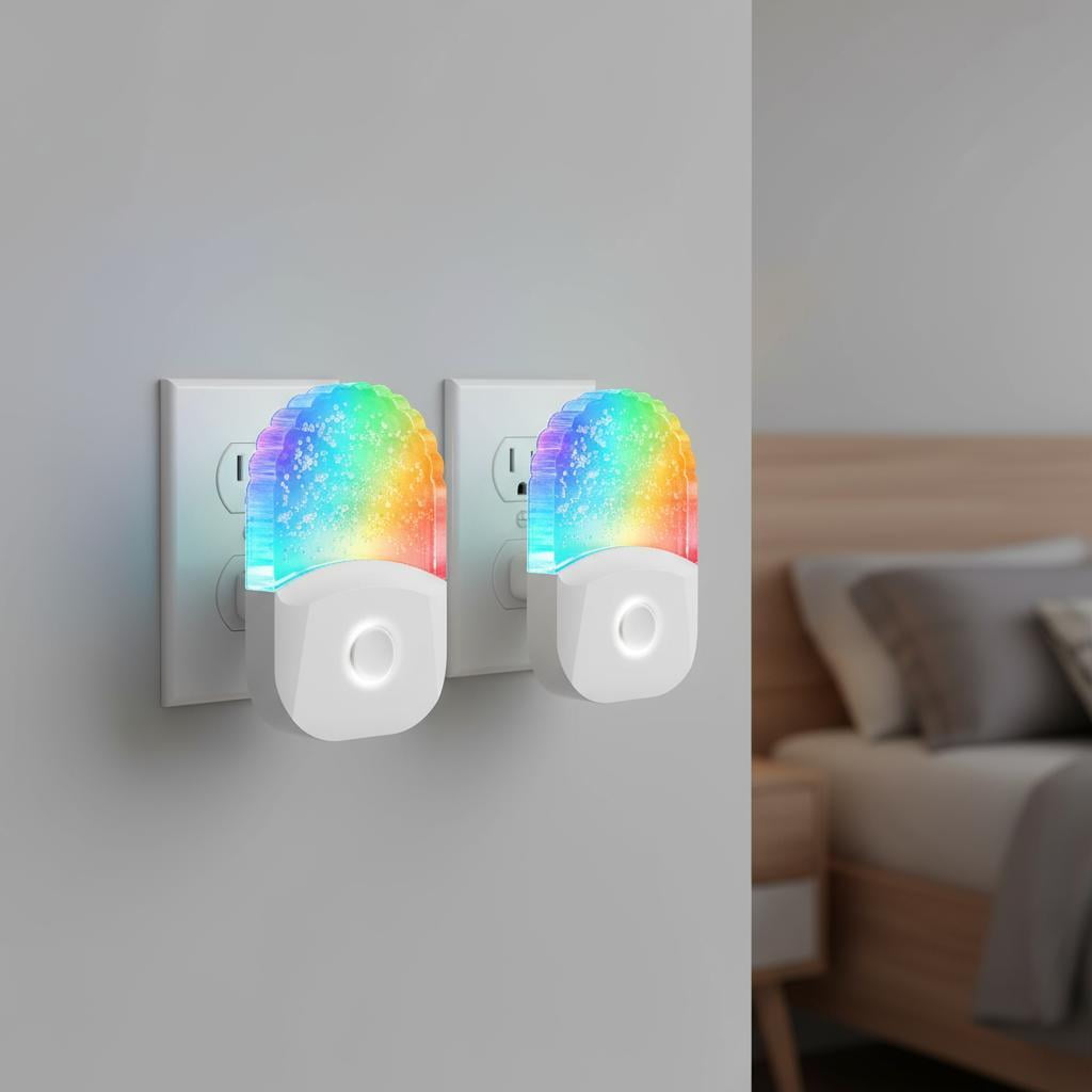 LOHASLED 4-Pack White RGB & Warm White Acrylic Night Light with Memory