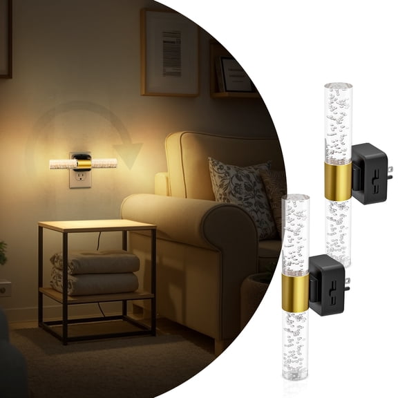 LOHASLED Black & Brass Warm White 3000K Bubble Rod Night Light