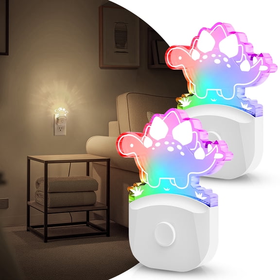 LOHASLED Stegosaurus Multicolor RGB Kids Night Light Plug In