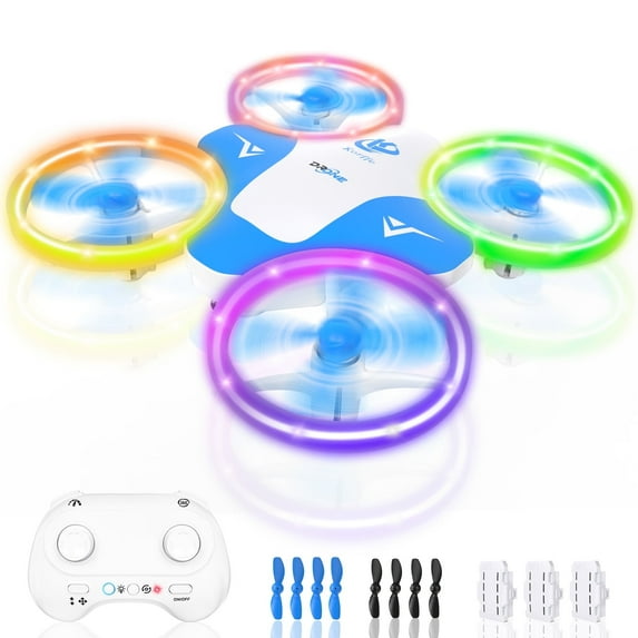 Loheer Mini Drone for Kids, LED RC Drone with 360 Flips, Small RC Quadcopter Flying Toy for Kids, Blue