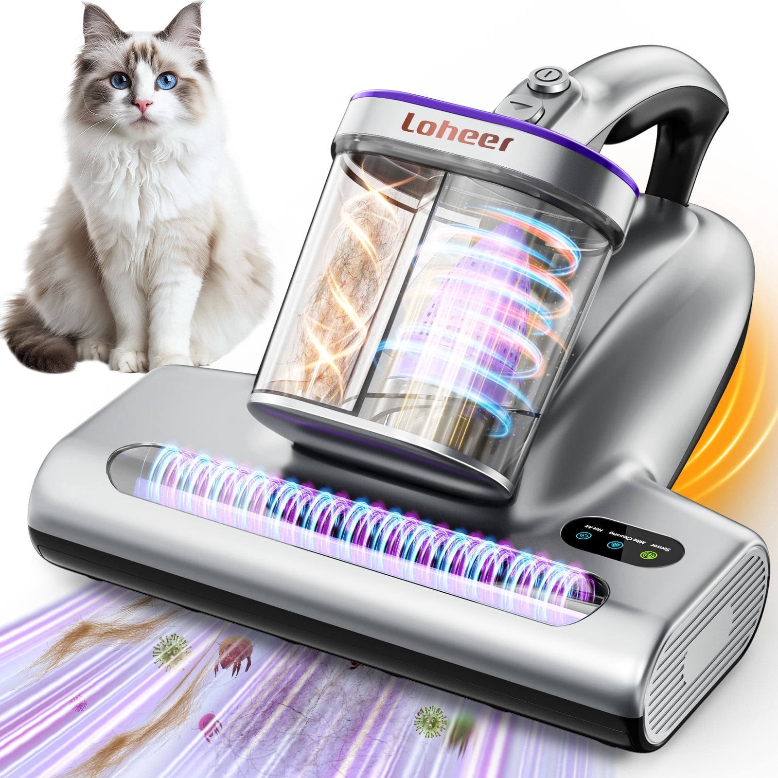 Aspiradora Loheer Potente para Colchon Cama Sofa y Pelo de Mascota con Luz UV-C 2