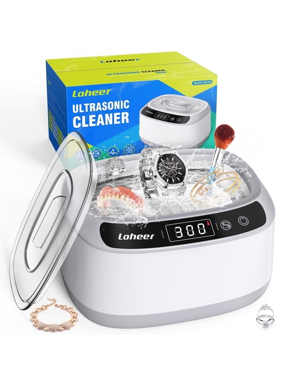 Ultrasonic Jewelry Cleaner 23 oz Tank, 45Khz Ring Cleaner Ultrasonic Machine with Digital Timer, 4 Cleaning Modes, for Jewelry, Glasses, Retainer, Watch Strap, Home & Travel Use