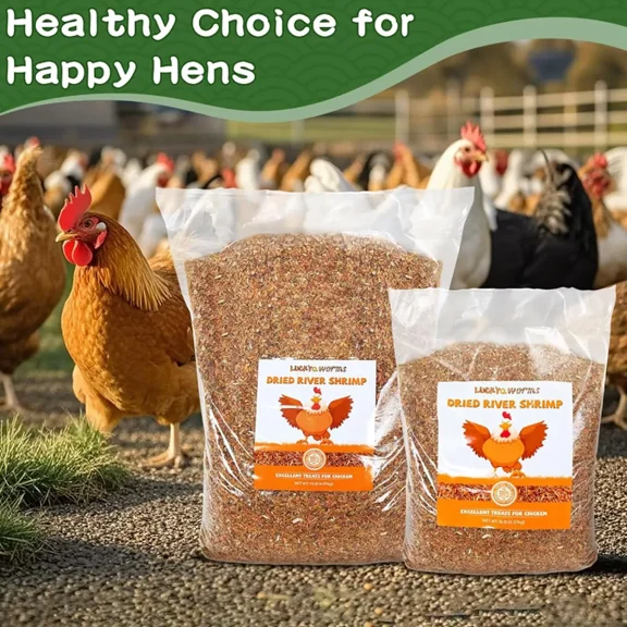 LOHOMS Dried River Shrimp Treat Premium Chicken Birds Fish Reptiles Food, 5 lb Bag