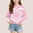 thumbnail image 1 of LOINRODI Girls Graphic Pullover Sweatshirt, Relaxed Fit Long Sleeve Stretchy Crewneck Cute Printed Fall Transition Outfits Pink Size 7-8, 1 of 7