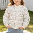 thumbnail image 1 of LOINRODI Girls Padded Quilted Jacket, Stand Collar Lightweight Print Pattern Snap Button Closure Layering Warm Outerwear for Cold Weather Multicolor Size 3-4 T, 1 of 9
