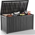 thumbnail image 1 of LOJIAWOWE 270 Gallon Resin Deck Box, Waterproof Lockable Outdoor Storage Container for Patio Furniture, Pool Supplies, Black, 1 of 11